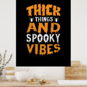 ハロウィーン厚いもの不気味とビベス誕生日 ポスター (キッチン)