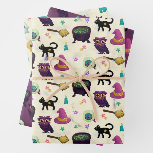 ハロウィーン及び秋不気味パターン ラッピングペーパーシート (インサイチュ)