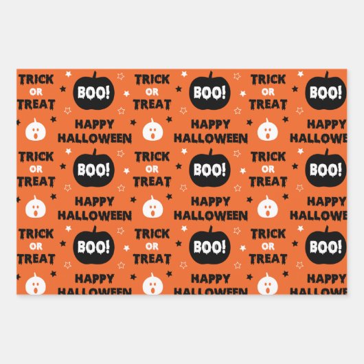 ハロウィーン及び秋模様 ラッピングペーパーシート (正面)