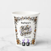 ハロウィーン双子ベビーシャワー妊娠魔女 紙コップ (裏面)