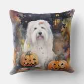 ハロウィーン古いイギリスの牧羊犬カボチャ怖い クッション (裏面)