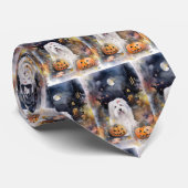 ハロウィーン古いイギリスの牧羊犬カボチャ怖い ネクタイ (ロール)
