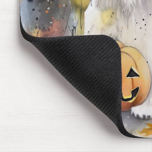 ハロウィーン古いイギリスの牧羊犬カボチャ怖い マウスパッド (コーナー)