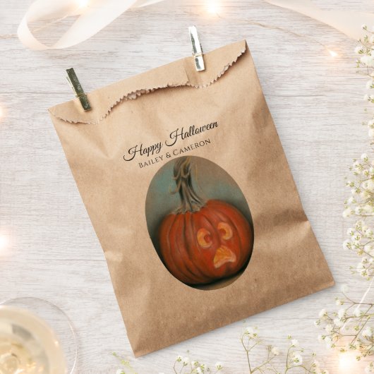 ハロウィーン叫び声ハロウィーンのカボチャのちょうちんパンプキンパステル フェイバーバッグ (クリップ留めされた状態)