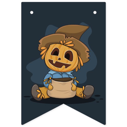 ハロウィーン可愛いジャック·オランタン バンティングフラッグ (第1の旗)