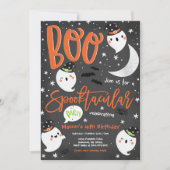 ハロウィーン可愛い幽霊誕生パーティースプークタクル 招待状 (正面)