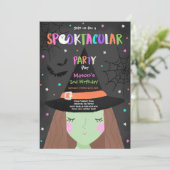 ハロウィーン可愛い魔女誕生パーティー·スプークタクル 招待状 (スタンド正面)