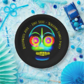 ハロウィーン名年ネオンルックグローブルースカル9" ペーパープレート (パーティー)