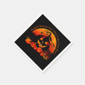 ハロウィーン名年20xxグローパンプキンキャットくもの巣 スタンダードカクテルナプキン (角)