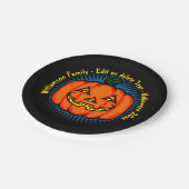 ハロウィーン名年20xxネオングロールックカボチャ7" ペーパープレート (アングル)