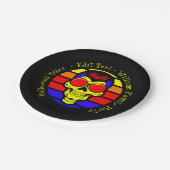 ハロウィーン名年20xx文字レトロサンセットスカル ペーパープレート (アングル)