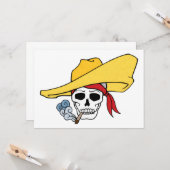 ハロウィーン喫煙スカルとバンダナマンガ カード (正面/裏面インサイチュ)