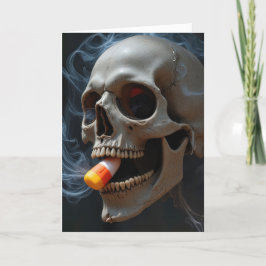ハロウィーン喫煙スカル噛みキャンディーコーン カード