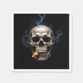 ハロウィーン喫煙スカル噛みキャンディーコーン スタンダードカクテルナプキン (正面)