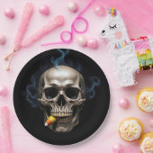 ハロウィーン喫煙スカル噛みキャンディーコーン ペーパープレート (パーティー)