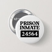 ハロウィーン囚人の囚人おもしろいの仮装男性 缶バッジ (正面&裏面)