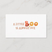 ハロウィーン囲い用ベビーシャワー本 エンクロージャーカード (裏面)