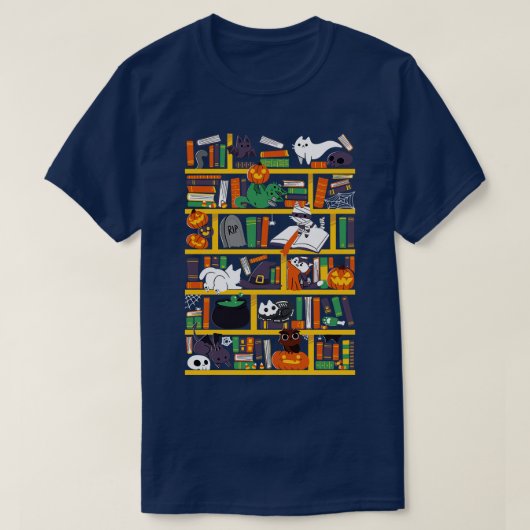 ハロウィーン図書館 Tシャツ (デザイン正面)