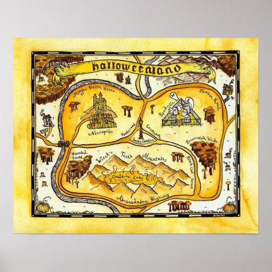ハロウィーン地図ハロウィンポスター ポスター (正面)