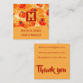 ハロウィーン型かぼちゃ模様 スクエア名刺 (正面/裏面)