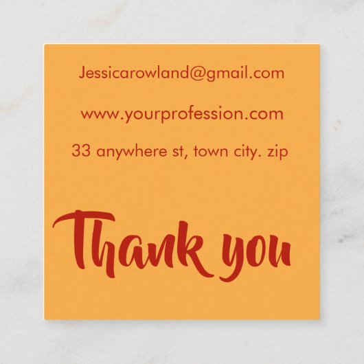 ハロウィーン型かぼちゃ模様 スクエア名刺 (裏面)