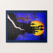 ハロウィーン城ツリー写真パズルとギフトボックス ジグソーパズル (横)