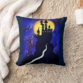 ハロウィーン城木投げクッション41cm x 41cm クッション (ブランケット)