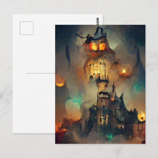 ハロウィーン城、ハロウィーン幽霊、アー日本のト ポストカード (正面/裏面)