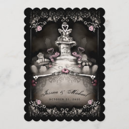 ハロウィーン墓地の愛「一緒に」結婚の 招待状