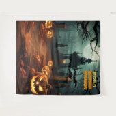 ハロウィーン墓地シつるーンの背景 タペストリー (正面(横))