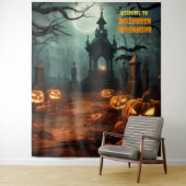 ハロウィーン墓地シつるーンの背景 タペストリー (インサイチュ)