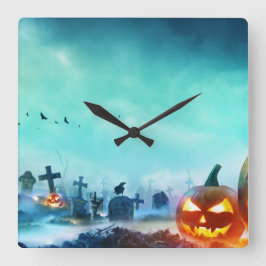 ハロウィーン墓地ジャック・オラタン スクエア壁時計