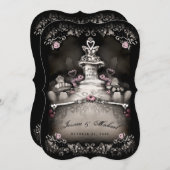 ハロウィーン墓地ラブブラケット結婚式招待状 招待状 (正面/裏面)