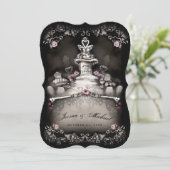 ハロウィーン墓地ラブブラケット結婚式招待状 招待状 (スタンド正面)