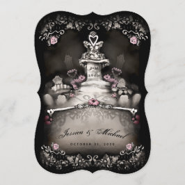 ハロウィーン墓地ラブブラケット結婚式招待状 招待状