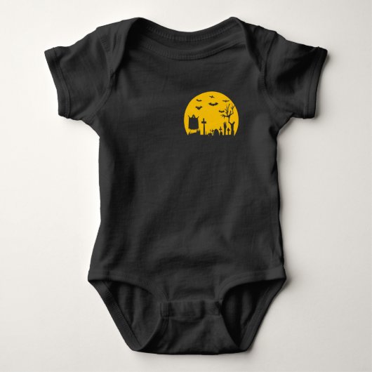 ハロウィーン墓地 ベビーボディスーツ (正面)
