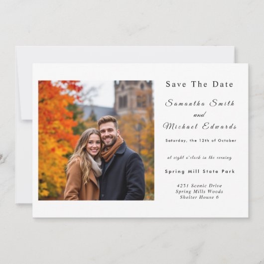 ハロウィーン夕べナイトウェディング日付を保存 招待状 (正面)