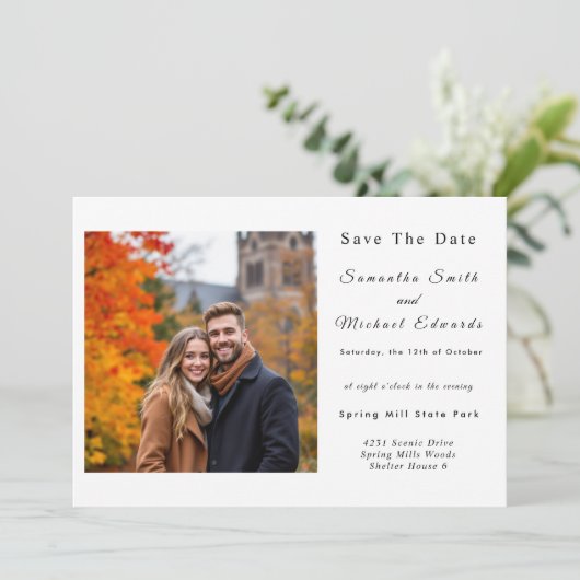 ハロウィーン夕べナイトウェディング日付を保存 招待状 (スタンド正面)