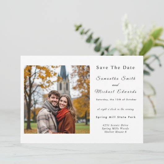 ハロウィーン夕べ結婚式の日付を保存 招待状 (スタンド正面)