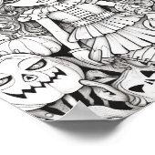 ハロウィーン大人の着色 ポスター (角)