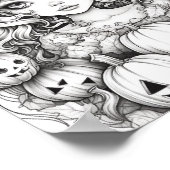 ハロウィーン大人の着色 ポスター (角)