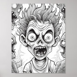 ハロウィーン大人の着色 ポスター