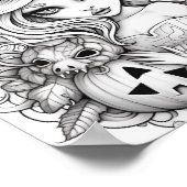 ハロウィーン大人の着色 ポスター (角)