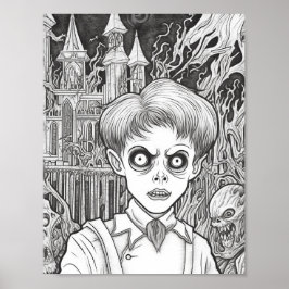 ハロウィーン大人の着色 ポスター