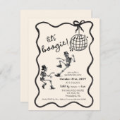 ハロウィーン大人の踊りパーティー骨格ディスコボール 案内状 (正面/裏面)