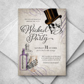 ハロウィーン大人パーティーヴィンテージスカル 招待状