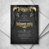 ハロウィーン大人パーティーヴィンテージスカル 招待状