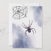 ハロウィーン大人パーティー水彩色ゴシックレイベン 招待状 (裏面)