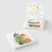 ハロウィーン大理石のコースター、かかし ストーンコースター (横)