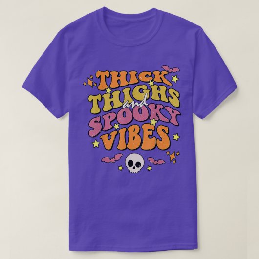 ハロウィーン太い太い太い太い太い太い不気味とVibes Groovy Tシャツ (デザイン正面)
